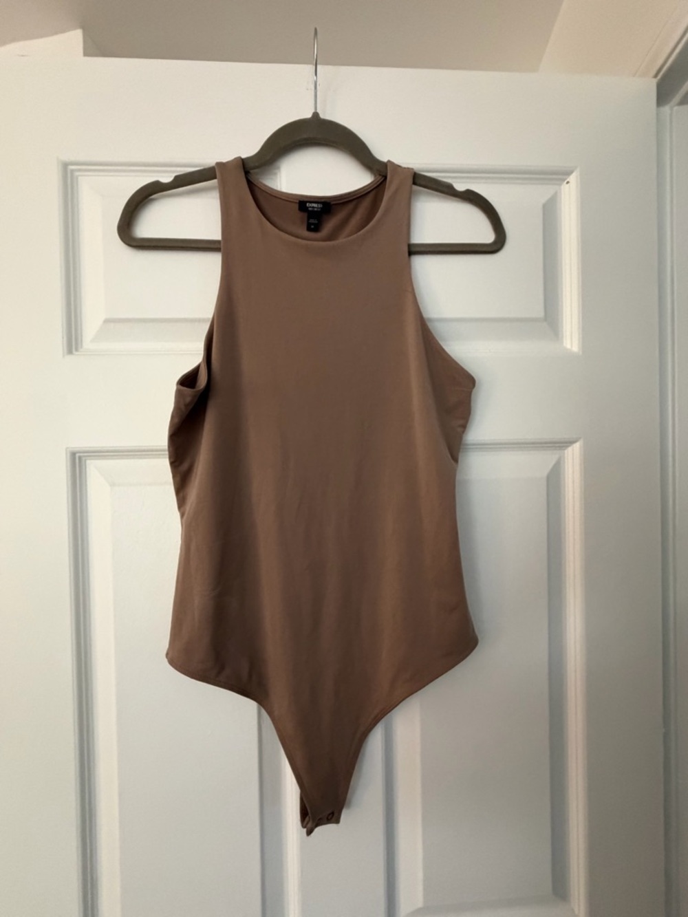 Express Sleek Taupe Sleeveless Bodysuit - Women Tops